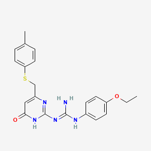 molecular formula C21H23N5O2S B6123953 N-(4-ethoxyphenyl)-N'-(6-{[(4-methylphenyl)thio]methyl}-4-oxo-1,4-dihydro-2-pyrimidinyl)guanidine 