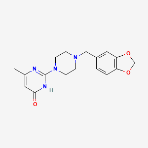 molecular formula C17H20N4O3 B6123995 2-[4-(1,3-benzodioxol-5-ylmethyl)-1-piperazinyl]-6-methyl-4(3H)-pyrimidinone 