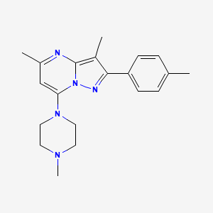 molecular formula C20H25N5 B6123999 3,5-dimethyl-2-(4-methylphenyl)-7-(4-methyl-1-piperazinyl)pyrazolo[1,5-a]pyrimidine 