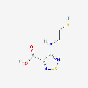 molecular formula C5H7N3O2S2 B061240 4-(2-sulfanylethylamino)-1,2,5-thiadiazole-3-carboxylic Acid CAS No. 185116-26-1