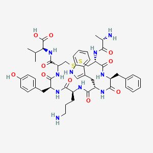 molecular formula C48H62N10O10S2 B612400 L-Valine,L-alanyl-L-cysteinyl-L-phenylalanyl-L-tryptophyl-L-ornithyl-L-tyrosyl-L-cysteinyl-, cyclic (27)-disulfide CAS No. 782485-03-4