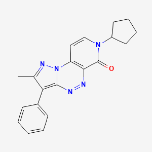molecular formula C20H19N5O B6124015 7-cyclopentyl-2-methyl-3-phenylpyrazolo[5,1-c]pyrido[4,3-e][1,2,4]triazin-6(7H)-one 