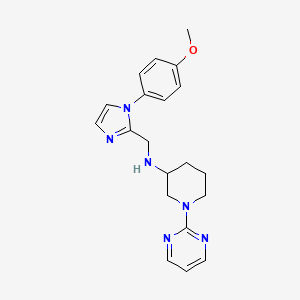 molecular formula C20H24N6O B6124029 N-{[1-(4-methoxyphenyl)-1H-imidazol-2-yl]methyl}-1-(2-pyrimidinyl)-3-piperidinamine 