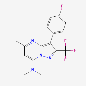 molecular formula C16H14F4N4 B6124034 3-(4-fluorophenyl)-N,N,5-trimethyl-2-(trifluoromethyl)pyrazolo[1,5-a]pyrimidin-7-amine 
