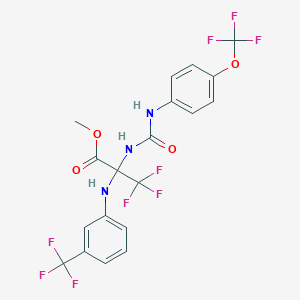 molecular formula C19H14F9N3O4 B6124038 methyl 3,3,3-trifluoro-N-({[4-(trifluoromethoxy)phenyl]amino}carbonyl)-2-{[3-(trifluoromethyl)phenyl]amino}alaninate 