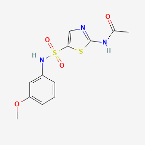 molecular formula C12H13N3O4S2 B6124054 N-(5-{[(3-methoxyphenyl)amino]sulfonyl}-1,3-thiazol-2-yl)acetamide 