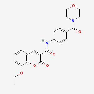 molecular formula C23H22N2O6 B6124079 8-ethoxy-N-[4-(4-morpholinylcarbonyl)phenyl]-2-oxo-2H-chromene-3-carboxamide 