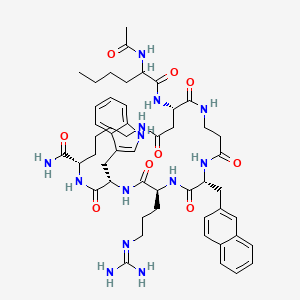(3S,6S,9R,16S,24S)-16-(2-Acetamidohexanoylamino)-6-[3-(diaminomethylideneamino)propyl]-3-(1H-indol-3-ylmethyl)-9-(naphthalen-2-ylmethyl)-2,5,8,11,15,18-hexaoxo-1,4,7,10,14,19-hexazacyclotetracosane-24-carboxamide