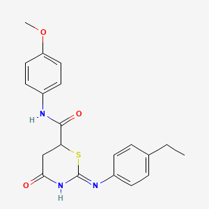 molecular formula C20H21N3O3S B6124113 2-[(4-ethylphenyl)amino]-N-(4-methoxyphenyl)-4-oxo-5,6-dihydro-4H-1,3-thiazine-6-carboxamide 