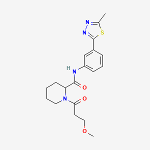 1-(3-methoxypropanoyl)-N-[3-(5-methyl-1,3,4-thiadiazol-2-yl)phenyl]-2-piperidinecarboxamide