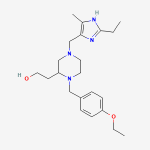 2-{1-(4-ethoxybenzyl)-4-[(2-ethyl-4-methyl-1H-imidazol-5-yl)methyl]-2-piperazinyl}ethanol