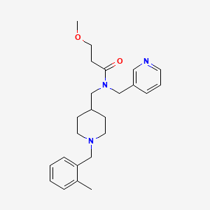 molecular formula C24H33N3O2 B6124146 3-methoxy-N-{[1-(2-methylbenzyl)-4-piperidinyl]methyl}-N-(3-pyridinylmethyl)propanamide 