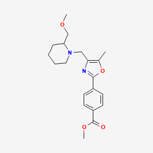 molecular formula C20H26N2O4 B6124150 methyl 4-(4-{[2-(methoxymethyl)-1-piperidinyl]methyl}-5-methyl-1,3-oxazol-2-yl)benzoate 