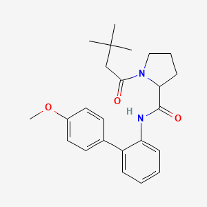 molecular formula C24H30N2O3 B6124151 1-(3,3-dimethylbutanoyl)-N-(4'-methoxy-2-biphenylyl)prolinamide 