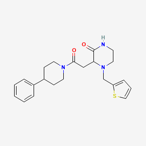 molecular formula C22H27N3O2S B6124164 3-[2-oxo-2-(4-phenyl-1-piperidinyl)ethyl]-4-(2-thienylmethyl)-2-piperazinone 