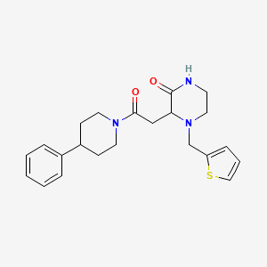 3-[2-oxo-2-(4-phenyl-1-piperidinyl)ethyl]-4-(2-thienylmethyl)-2-piperazinone