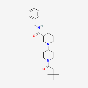 molecular formula C24H37N3O2 B6124176 N-benzyl-1'-(3,3-dimethylbutanoyl)-1,4'-bipiperidine-3-carboxamide 