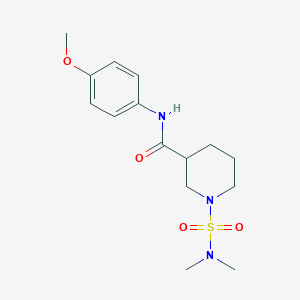 molecular formula C15H23N3O4S B6124200 1-[(dimethylamino)sulfonyl]-N-(4-methoxyphenyl)-3-piperidinecarboxamide 