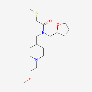 molecular formula C17H32N2O3S B6124216 N-{[1-(2-methoxyethyl)-4-piperidinyl]methyl}-2-(methylthio)-N-(tetrahydro-2-furanylmethyl)acetamide 