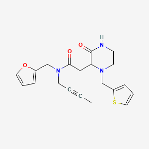 molecular formula C20H23N3O3S B6124236 N-2-butyn-1-yl-N-(2-furylmethyl)-2-[3-oxo-1-(2-thienylmethyl)-2-piperazinyl]acetamide 