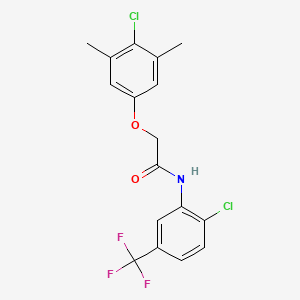 molecular formula C17H14Cl2F3NO2 B6124242 2-(4-chloro-3,5-dimethylphenoxy)-N-[2-chloro-5-(trifluoromethyl)phenyl]acetamide 