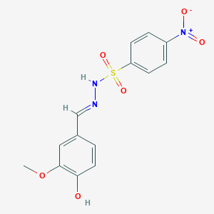 molecular formula C14H13N3O6S B6124253 N'-(4-hydroxy-3-methoxybenzylidene)-4-nitrobenzenesulfonohydrazide 