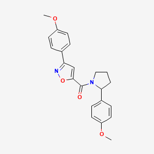 molecular formula C22H22N2O4 B6124261 3-(4-methoxyphenyl)-5-{[2-(4-methoxyphenyl)-1-pyrrolidinyl]carbonyl}isoxazole 