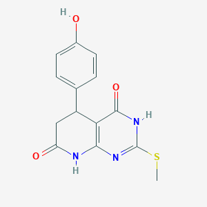 molecular formula C14H13N3O3S B6124269 5-(4-hydroxyphenyl)-2-(methylthio)-5,8-dihydropyrido[2,3-d]pyrimidine-4,7(3H,6H)-dione 