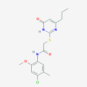 molecular formula C17H20ClN3O3S B6124273 N-(4-chloro-2-methoxy-5-methylphenyl)-2-[(6-oxo-4-propyl-1,6-dihydro-2-pyrimidinyl)thio]acetamide 