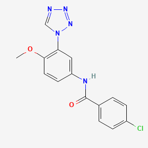 molecular formula C15H12ClN5O2 B6124295 4-chloro-N-[4-methoxy-3-(1H-tetrazol-1-yl)phenyl]benzamide 