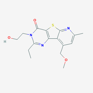molecular formula C16H19N3O3S B6124297 2-ethyl-3-(2-hydroxyethyl)-9-(methoxymethyl)-7-methylpyrido[3',2':4,5]thieno[3,2-d]pyrimidin-4(3H)-one 