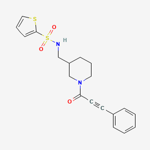 molecular formula C19H20N2O3S2 B6124300 N-{[1-(3-phenyl-2-propynoyl)-3-piperidinyl]methyl}-2-thiophenesulfonamide 