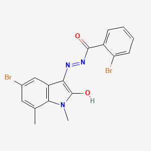 molecular formula C17H13Br2N3O2 B6124312 2-bromo-N'-(5-bromo-1,7-dimethyl-2-oxo-1,2-dihydro-3H-indol-3-ylidene)benzohydrazide 
