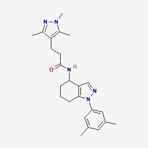 molecular formula C24H31N5O B6124318 N-[1-(3,5-dimethylphenyl)-4,5,6,7-tetrahydro-1H-indazol-4-yl]-3-(1,3,5-trimethyl-1H-pyrazol-4-yl)propanamide 
