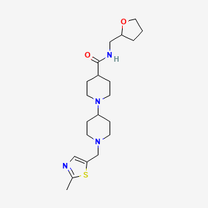 molecular formula C21H34N4O2S B6124335 1'-[(2-methyl-1,3-thiazol-5-yl)methyl]-N-(tetrahydro-2-furanylmethyl)-1,4'-bipiperidine-4-carboxamide 