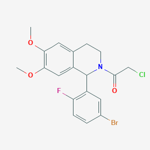 molecular formula C19H18BrClFNO3 B6124348 1-(5-bromo-2-fluorophenyl)-2-(chloroacetyl)-6,7-dimethoxy-1,2,3,4-tetrahydroisoquinoline 