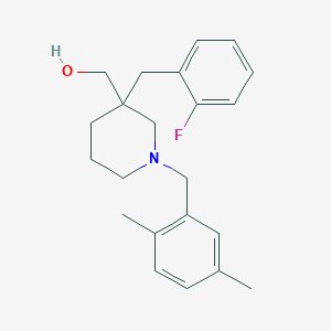 molecular formula C22H28FNO B6124360 [1-(2,5-dimethylbenzyl)-3-(2-fluorobenzyl)-3-piperidinyl]methanol 