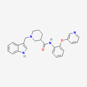 molecular formula C26H26N4O2 B6124364 1-(1H-indol-3-ylmethyl)-N-[2-(3-pyridinyloxy)phenyl]-3-piperidinecarboxamide 