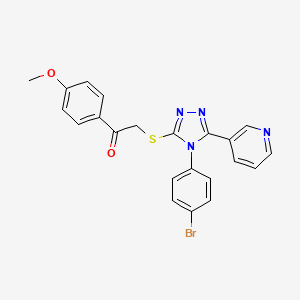 molecular formula C22H17BrN4O2S B6124384 2-{[4-(4-bromophenyl)-5-(3-pyridinyl)-4H-1,2,4-triazol-3-yl]thio}-1-(4-methoxyphenyl)ethanone CAS No. 477330-83-9