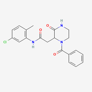 molecular formula C20H20ClN3O3 B6124400 2-(1-benzoyl-3-oxo-2-piperazinyl)-N-(5-chloro-2-methylphenyl)acetamide 