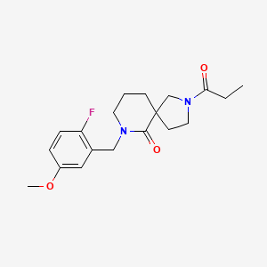 molecular formula C19H25FN2O3 B6124409 7-(2-fluoro-5-methoxybenzyl)-2-propionyl-2,7-diazaspiro[4.5]decan-6-one 