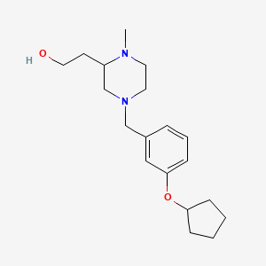 molecular formula C19H30N2O2 B6124424 2-{4-[3-(cyclopentyloxy)benzyl]-1-methyl-2-piperazinyl}ethanol 