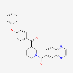 molecular formula C27H23N3O3 B6124431 (4-phenoxyphenyl)[1-(6-quinoxalinylcarbonyl)-3-piperidinyl]methanone 