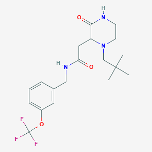 molecular formula C19H26F3N3O3 B6124436 2-[1-(2,2-dimethylpropyl)-3-oxo-2-piperazinyl]-N-[3-(trifluoromethoxy)benzyl]acetamide 