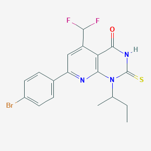 molecular formula C18H16BrF2N3OS B6124451 7-(4-bromophenyl)-1-sec-butyl-5-(difluoromethyl)-2-mercaptopyrido[2,3-d]pyrimidin-4(1H)-one 
