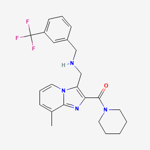 molecular formula C23H25F3N4O B6124465 1-[8-methyl-2-(1-piperidinylcarbonyl)imidazo[1,2-a]pyridin-3-yl]-N-[3-(trifluoromethyl)benzyl]methanamine 