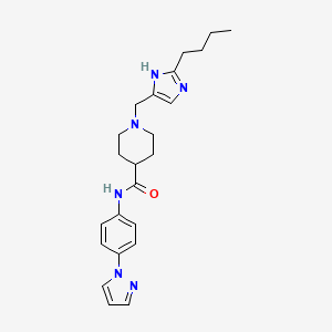 molecular formula C23H30N6O B6124479 1-[(2-butyl-1H-imidazol-4-yl)methyl]-N-[4-(1H-pyrazol-1-yl)phenyl]-4-piperidinecarboxamide 