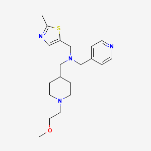molecular formula C20H30N4OS B6124509 1-[1-(2-methoxyethyl)-4-piperidinyl]-N-[(2-methyl-1,3-thiazol-5-yl)methyl]-N-(4-pyridinylmethyl)methanamine 