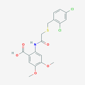 molecular formula C18H17Cl2NO5S B6124516 2-({[(2,4-dichlorobenzyl)thio]acetyl}amino)-4,5-dimethoxybenzoic acid 