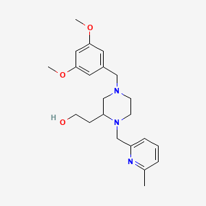 molecular formula C22H31N3O3 B6124521 2-{4-(3,5-dimethoxybenzyl)-1-[(6-methyl-2-pyridinyl)methyl]-2-piperazinyl}ethanol 